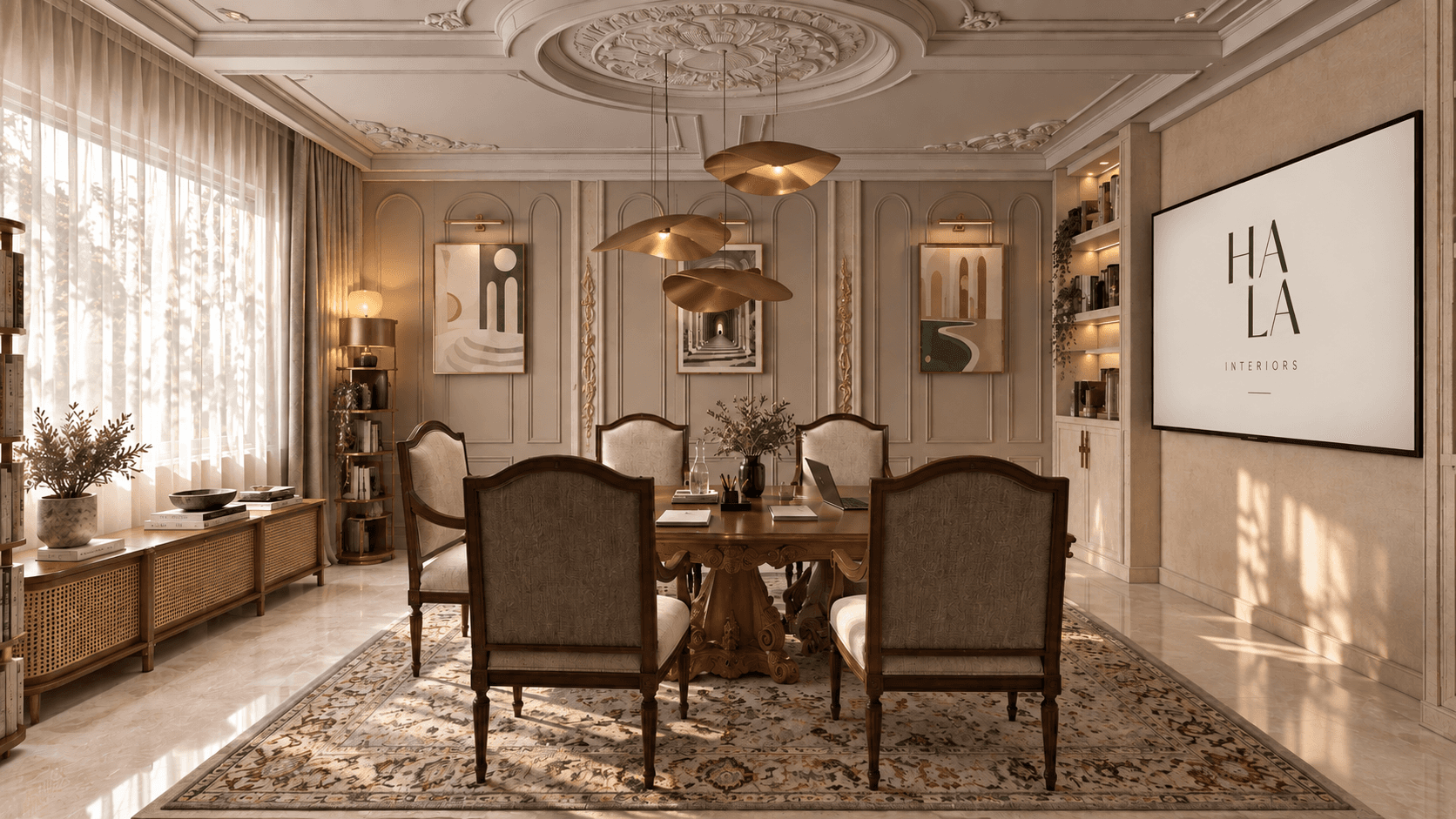 Classic office conference room interior design in Dubai